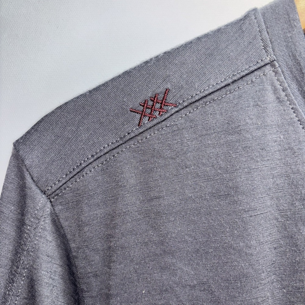 Rhone Merino Wool Long Sleeve Henley Shirt Gray Men's Large Performance - Picture 2 of 9